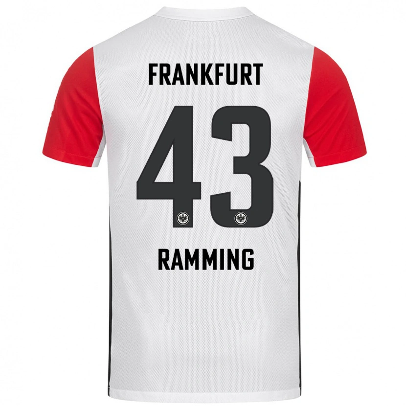 Danxen Niño Camiseta Nils Ramming #43 Blanco Rojo 1ª Equipación 2024/25 La Camisa