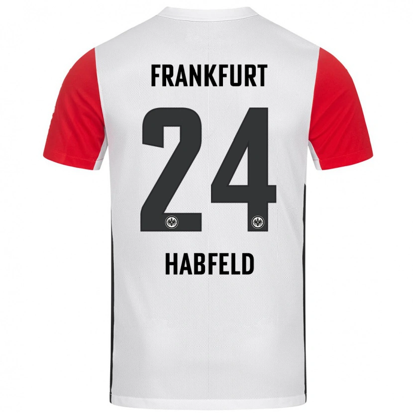 Danxen Niño Camiseta Josef Haßfeld #24 Blanco Rojo 1ª Equipación 2024/25 La Camisa