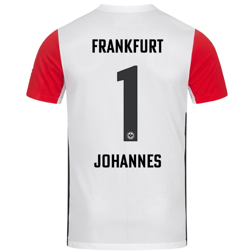 Danxen Niño Camiseta Stina Johannes #1 Blanco Rojo 1ª Equipación 2024/25 La Camisa