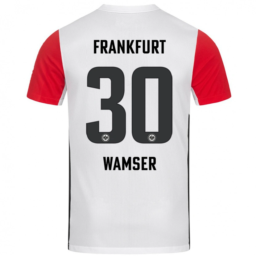 Danxen Niño Camiseta Carlotta Wamser #30 Blanco Rojo 1ª Equipación 2024/25 La Camisa