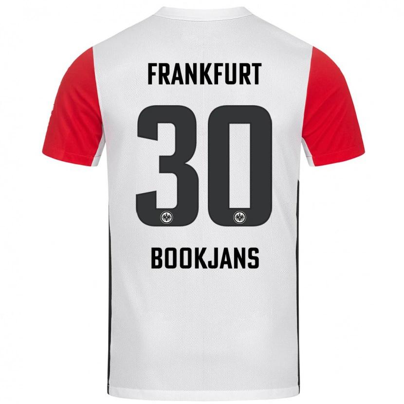 Danxen Niño Camiseta Jakob Bookjans #30 Blanco Rojo 1ª Equipación 2024/25 La Camisa