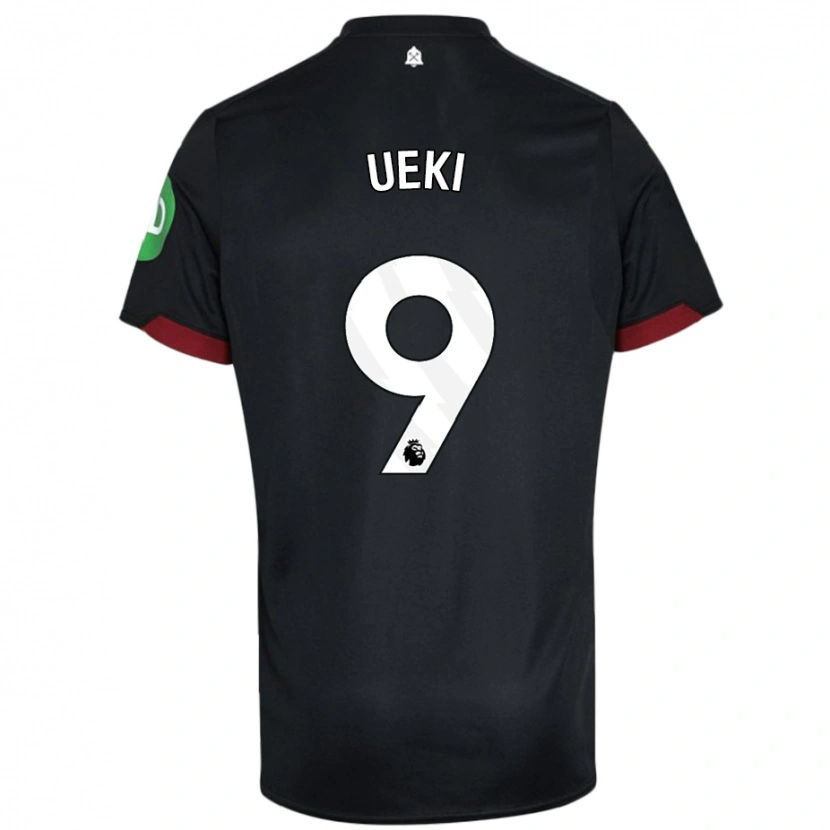Danxen Niño Camiseta Riko Ueki #9 Negro Blanco 2ª Equipación 2024/25 La Camisa