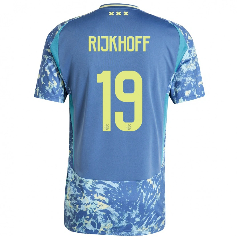 Danxen Niño Camiseta Julian Rijkhoff #19 Gris Azul Amarillo 2ª Equipación 2024/25 La Camisa
