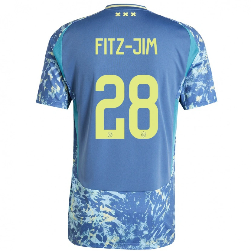 Danxen Niño Camiseta Kian Fitz-Jim #28 Gris Azul Amarillo 2ª Equipación 2024/25 La Camisa