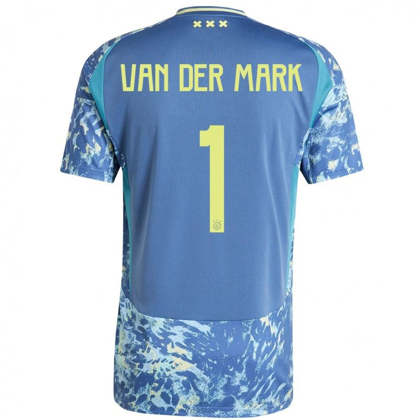 Danxen Niño Camiseta Jesper Van Der Mark #1 Gris Azul Amarillo 2ª Equipación 2024/25 La Camisa