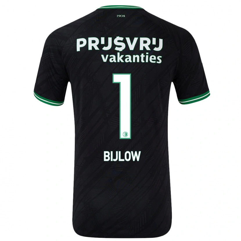 Danxen Niño Camiseta Justin Bijlow #1 Negro Verde 2ª Equipación 2024/25 La Camisa