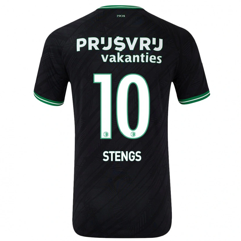 Danxen Niño Camiseta Calvin Stengs #10 Negro Verde 2ª Equipación 2024/25 La Camisa