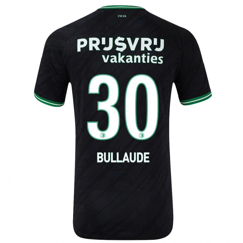 Danxen Niño Camiseta Ezequiel Bullaude #30 Negro Verde 2ª Equipación 2024/25 La Camisa