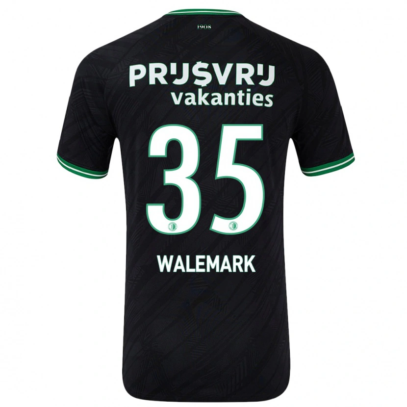 Danxen Niño Camiseta Patrik Walemark #35 Negro Verde 2ª Equipación 2024/25 La Camisa
