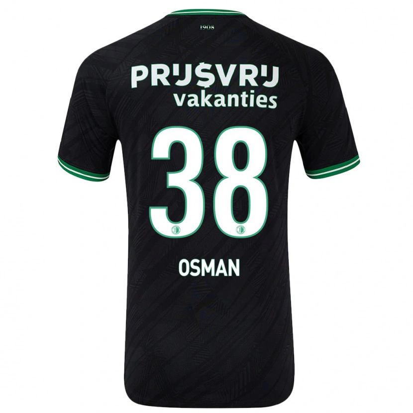 Danxen Niño Camiseta Ibrahim Osman #38 Negro Verde 2ª Equipación 2024/25 La Camisa