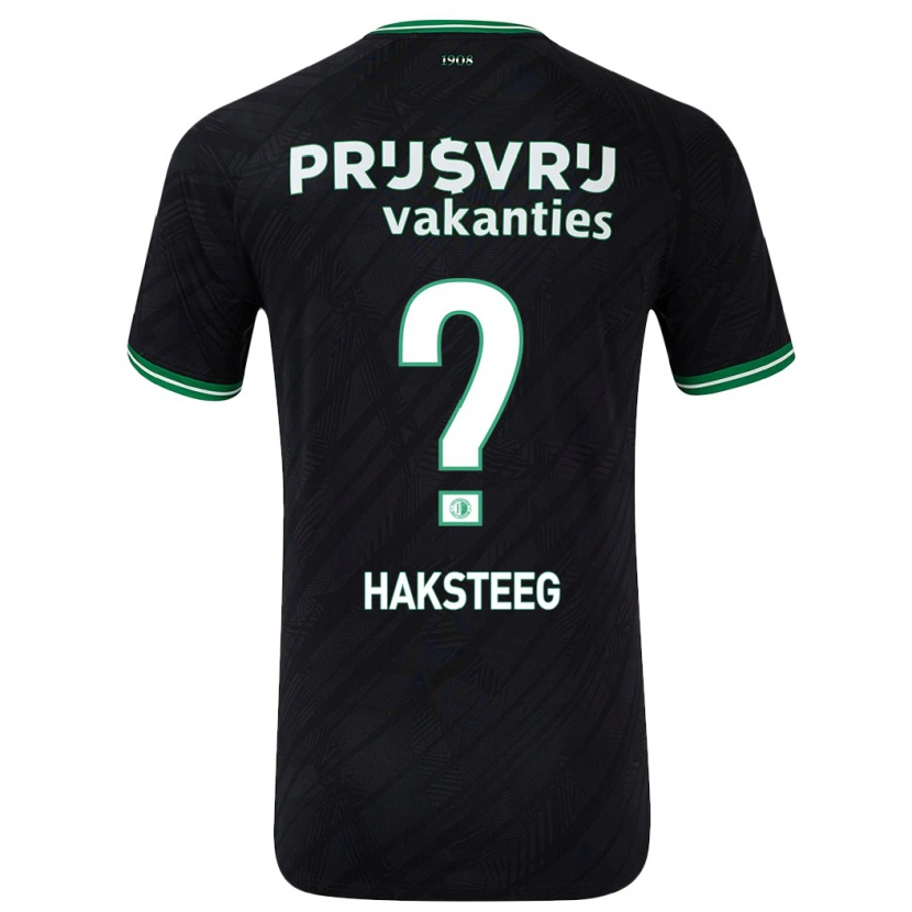 Danxen Niño Camiseta Tim Haksteeg #0 Negro Verde 2ª Equipación 2024/25 La Camisa