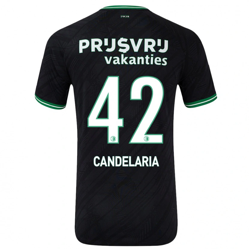 Danxen Niño Camiseta Jayden Candelaria #42 Negro Verde 2ª Equipación 2024/25 La Camisa