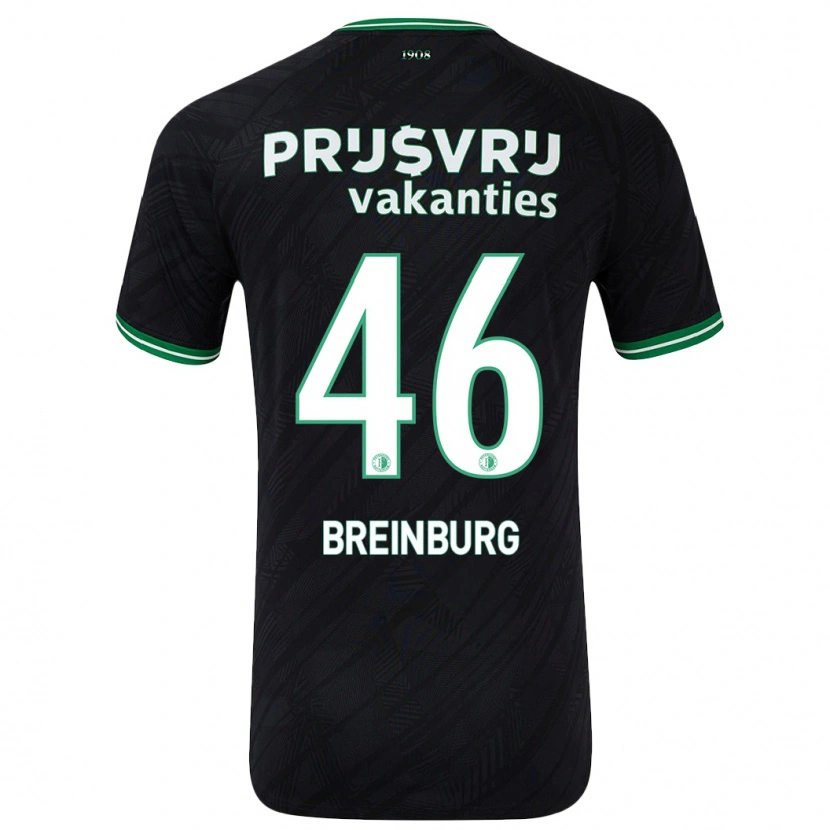Danxen Niño Camiseta Rainey Breinburg #46 Negro Verde 2ª Equipación 2024/25 La Camisa