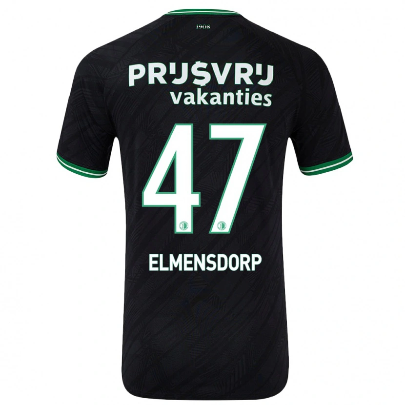 Danxen Niño Camiseta Paris Elmensdorp #47 Negro Verde 2ª Equipación 2024/25 La Camisa