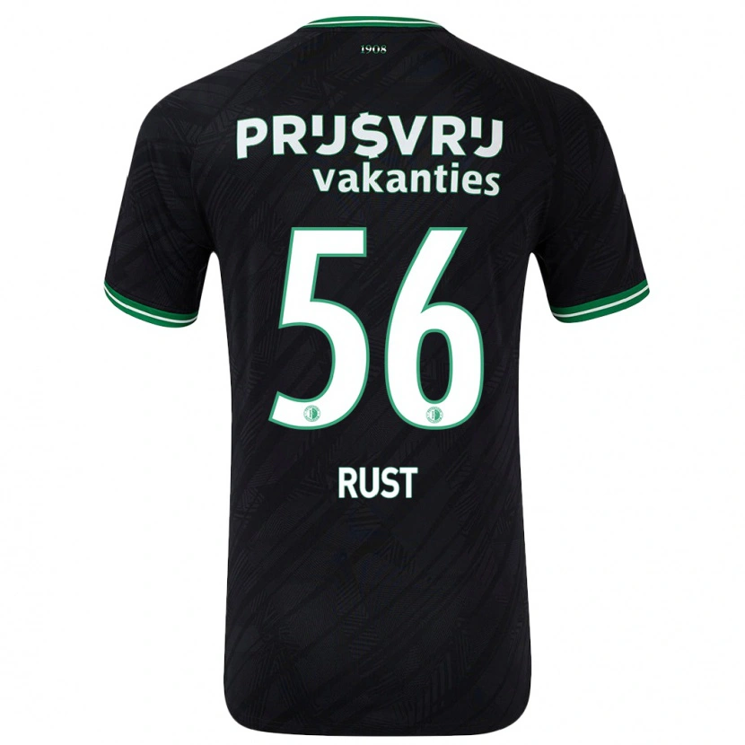 Danxen Niño Camiseta Fabiano Rust #56 Negro Verde 2ª Equipación 2024/25 La Camisa