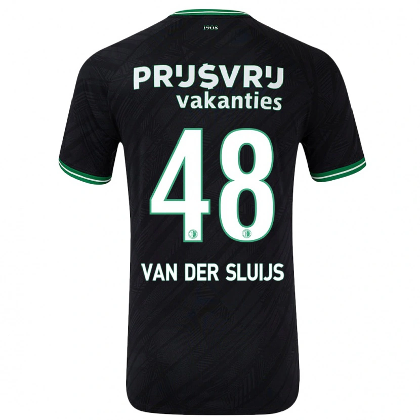Danxen Niño Camiseta Joep Van Der Sluijs #48 Negro Verde 2ª Equipación 2024/25 La Camisa
