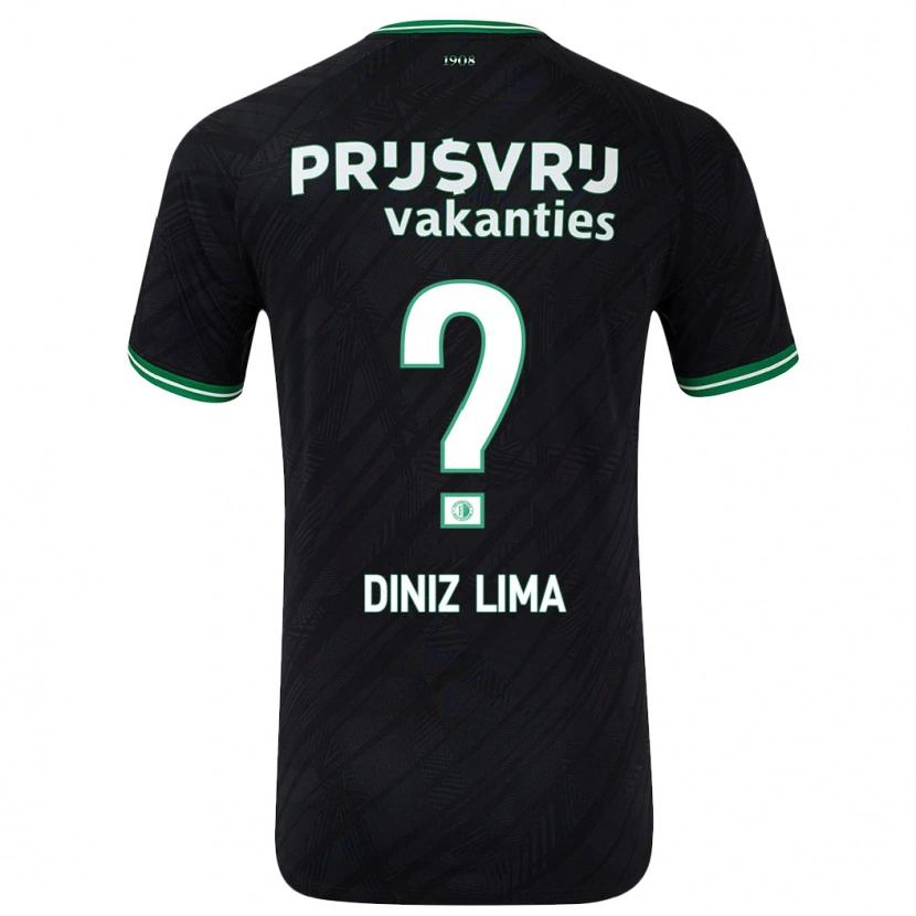Danxen Niño Camiseta Lucas Diniz Lima #0 Negro Verde 2ª Equipación 2024/25 La Camisa