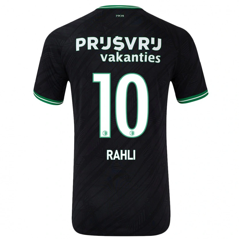 Danxen Niño Camiseta Khalid Rahli #10 Negro Verde 2ª Equipación 2024/25 La Camisa