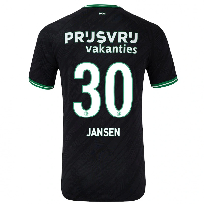 Danxen Niño Camiseta Thijs Jansen #30 Negro Verde 2ª Equipación 2024/25 La Camisa