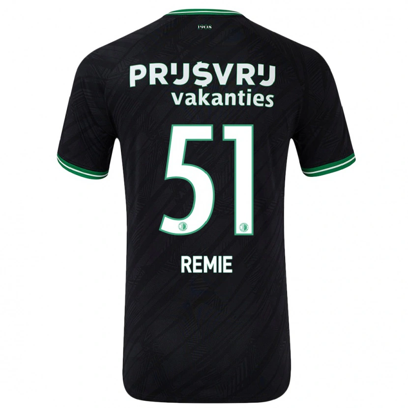 Danxen Niño Camiseta Devin Remie #51 Negro Verde 2ª Equipación 2024/25 La Camisa
