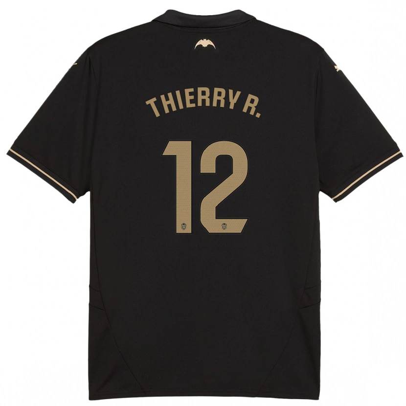 Danxen Niño Camiseta Thierry Correia #12 Negro 2ª Equipación 2024/25 La Camisa