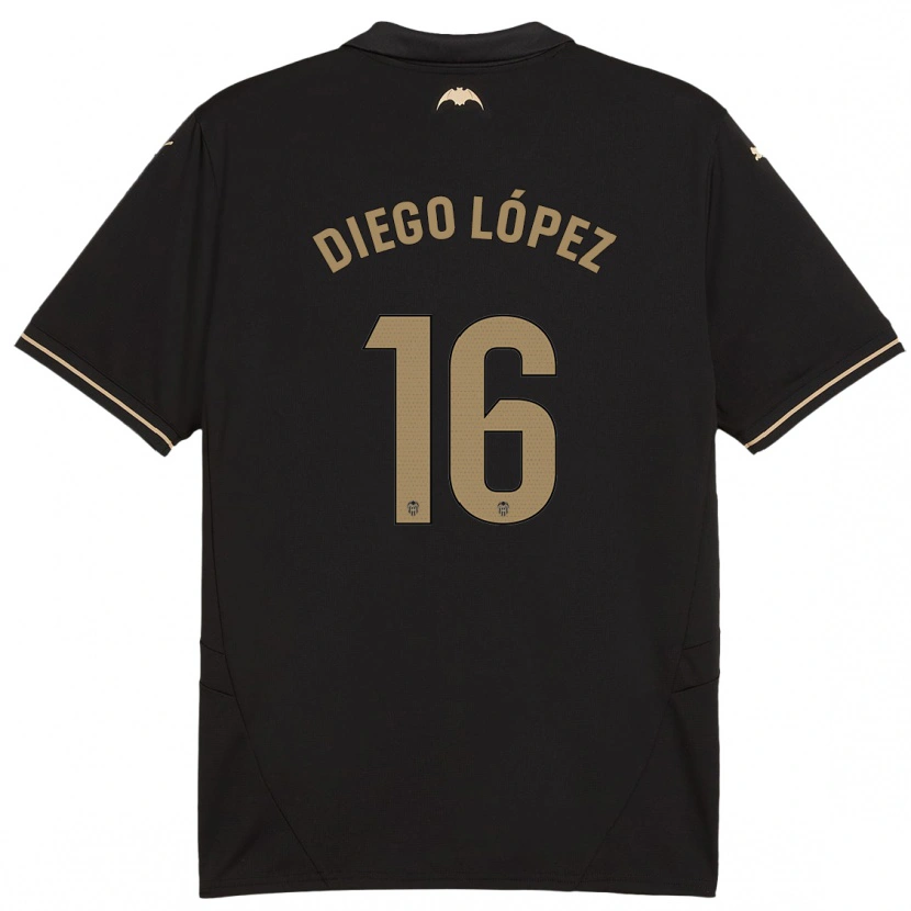 Danxen Niño Camiseta Diego López #16 Negro 2ª Equipación 2024/25 La Camisa