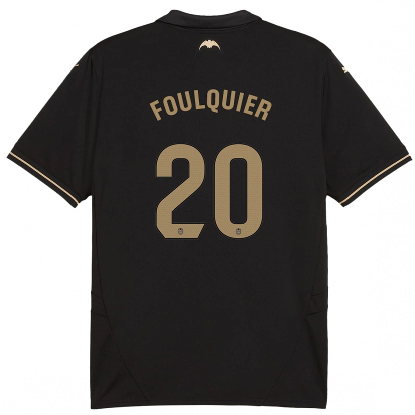 Danxen Niño Camiseta Dimitri Foulquier #20 Negro 2ª Equipación 2024/25 La Camisa