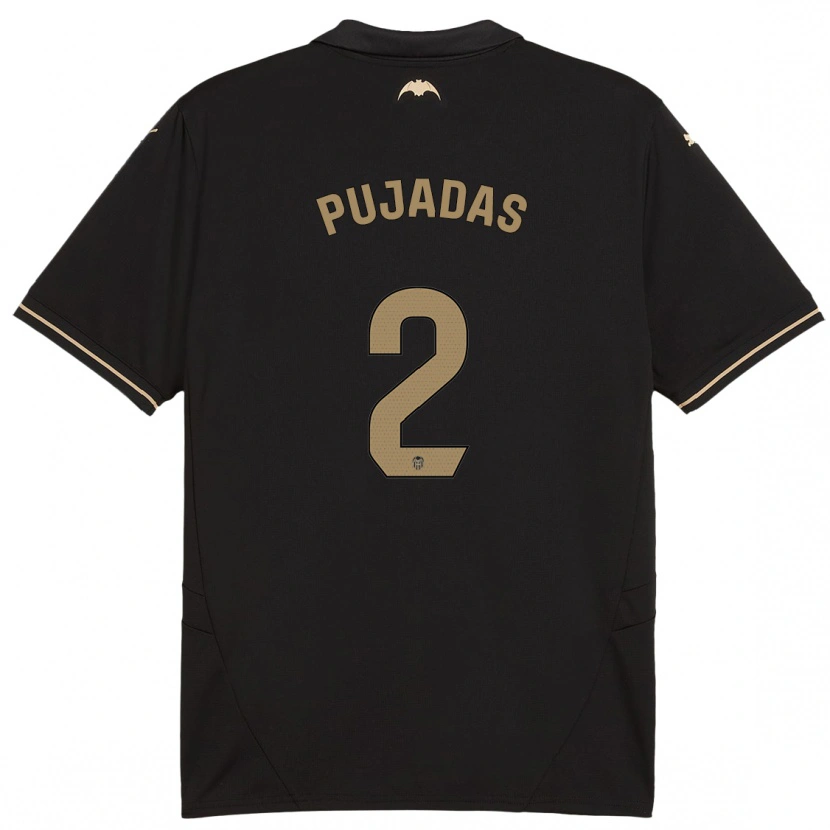 Danxen Niño Camiseta Berta Pujadas #2 Negro 2ª Equipación 2024/25 La Camisa