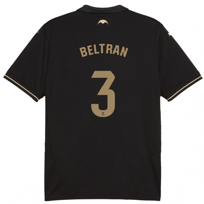 Danxen Niño Camiseta Bea Beltran #3 Negro 2ª Equipación 2024/25 La Camisa