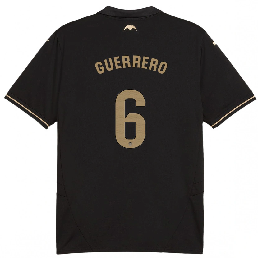 Danxen Niño Camiseta Paula Guerrero #6 Negro 2ª Equipación 2024/25 La Camisa