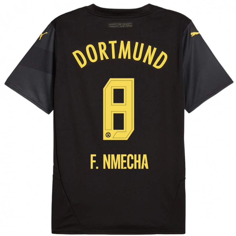 Danxen Niño Camiseta Felix Nmecha #8 Negro Amarillo 2ª Equipación 2024/25 La Camisa