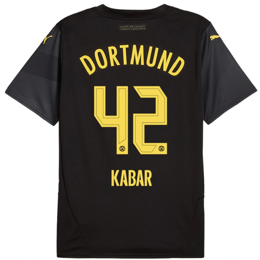Danxen Niño Camiseta Almugera Kabar #42 Negro Amarillo 2ª Equipación 2024/25 La Camisa