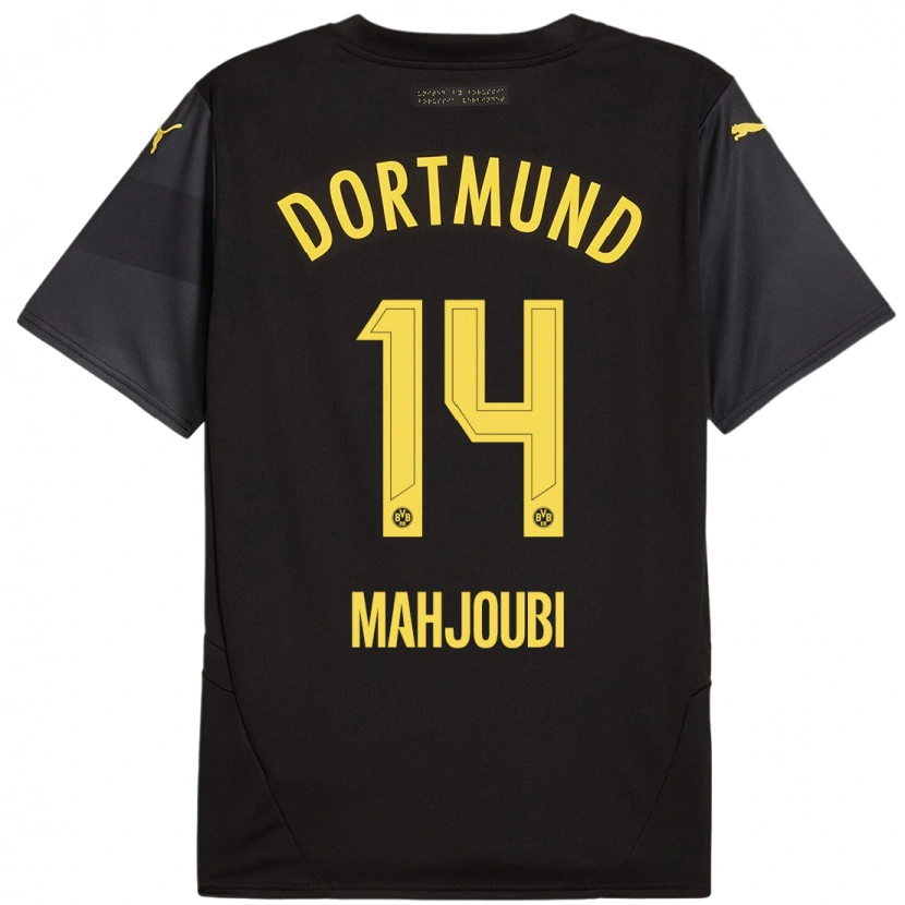 Danxen Niño Camiseta Anas Mahjoubi #14 Negro Amarillo 2ª Equipación 2024/25 La Camisa