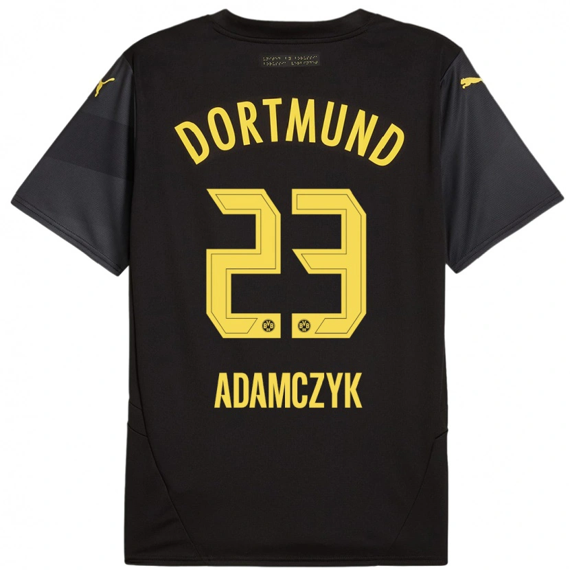 Danxen Niño Camiseta Nico Adamczyk #23 Negro Amarillo 2ª Equipación 2024/25 La Camisa