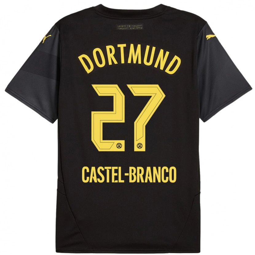 Danxen Niño Camiseta Diego Castel-Branco #27 Negro Amarillo 2ª Equipación 2024/25 La Camisa