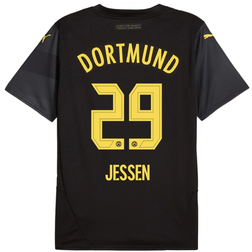 Danxen Niño Camiseta Niklas Jessen #29 Negro Amarillo 2ª Equipación 2024/25 La Camisa