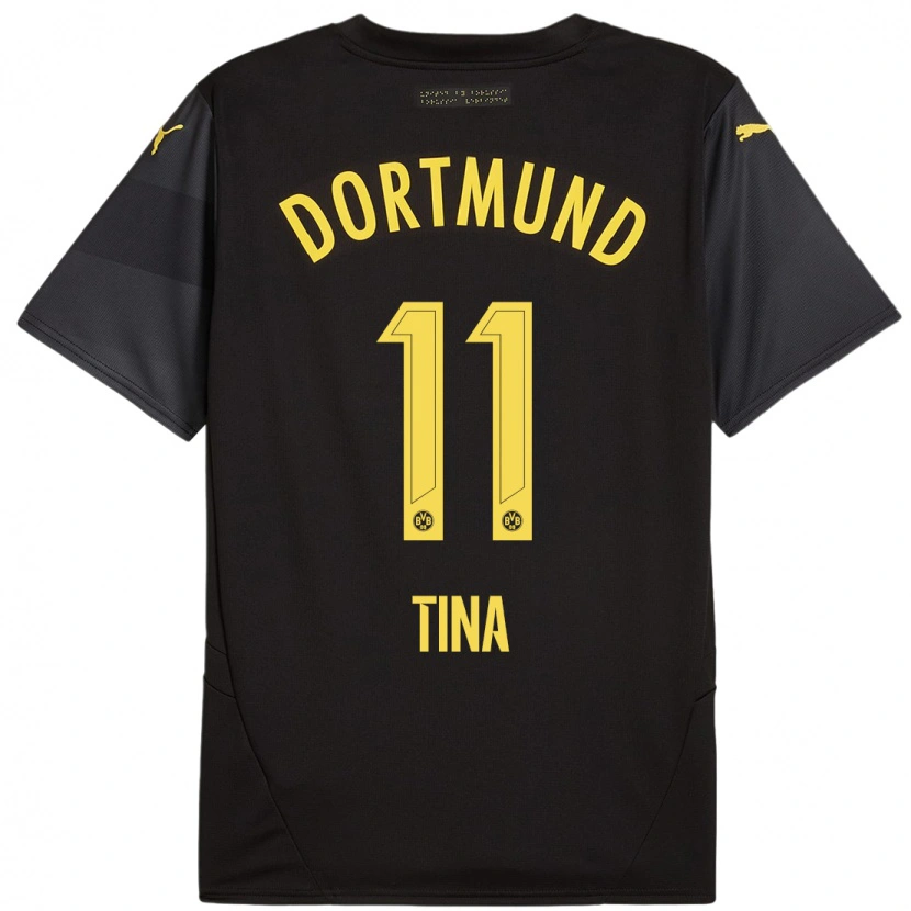 Danxen Niño Camiseta Abdulla Tina #11 Negro Amarillo 2ª Equipación 2024/25 La Camisa