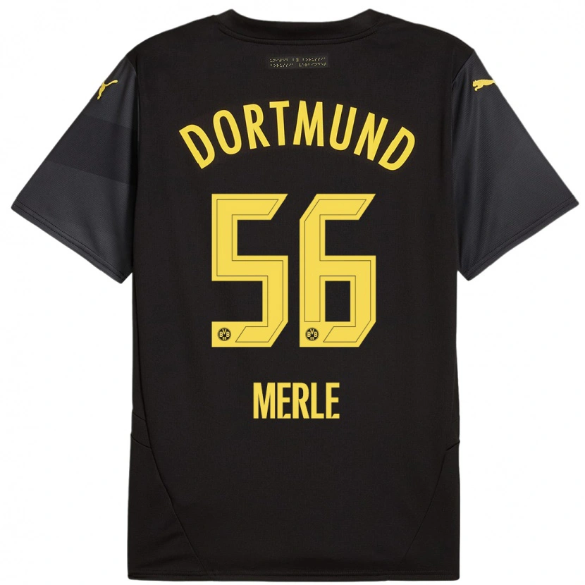Danxen Niño Camiseta Albers Merle #56 Negro Amarillo 2ª Equipación 2024/25 La Camisa
