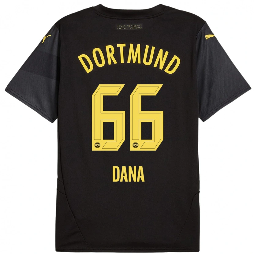 Danxen Niño Camiseta Bleckmann Dana #66 Negro Amarillo 2ª Equipación 2024/25 La Camisa