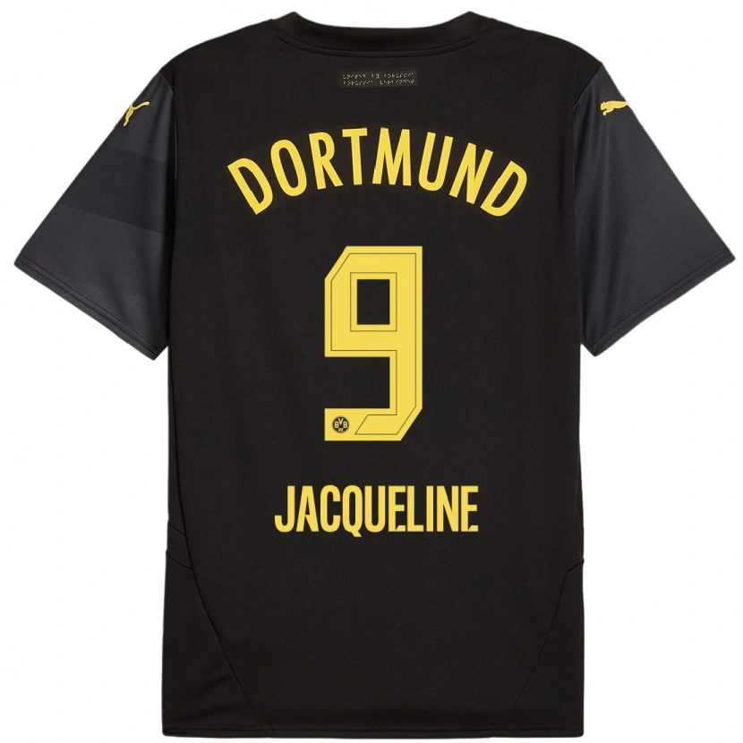 Danxen Niño Camiseta Moreno Jacqueline #9 Negro Amarillo 2ª Equipación 2024/25 La Camisa