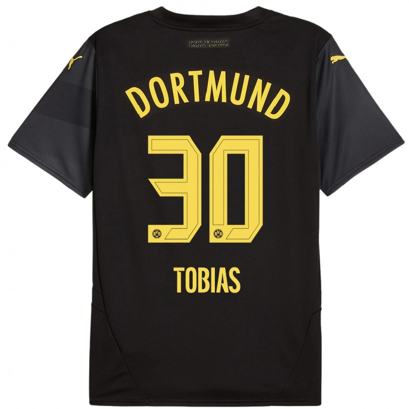 Danxen Niño Camiseta Vogt Tobias #30 Negro Amarillo 2ª Equipación 2024/25 La Camisa