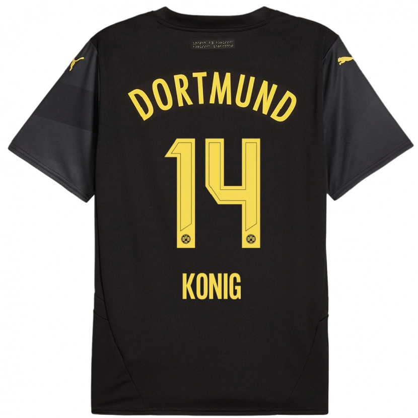 Danxen Niño Camiseta Raul Konig #14 Negro Amarillo 2ª Equipación 2024/25 La Camisa