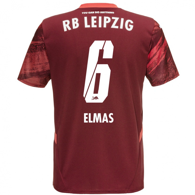 Danxen Niño Camiseta Eljif Elmas #6 Borgoña 2ª Equipación 2024/25 La Camisa