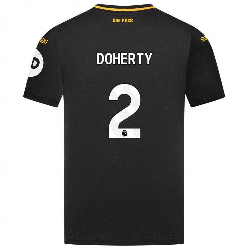 Danxen Niño Camiseta Matt Doherty #2 Negro 2ª Equipación 2024/25 La Camisa