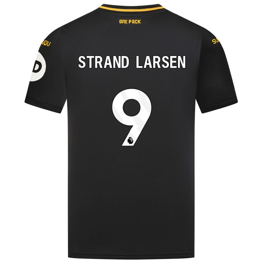 Danxen Niño Camiseta Jørgen Strand Larsen #9 Negro 2ª Equipación 2024/25 La Camisa