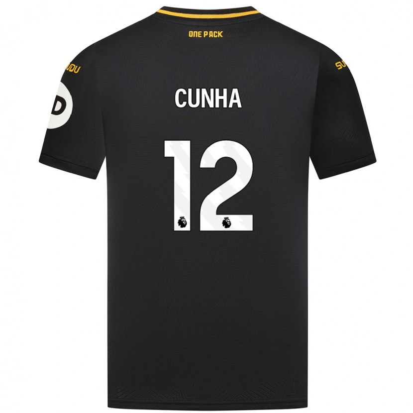 Danxen Niño Camiseta Matheus Cunha #12 Negro 2ª Equipación 2024/25 La Camisa