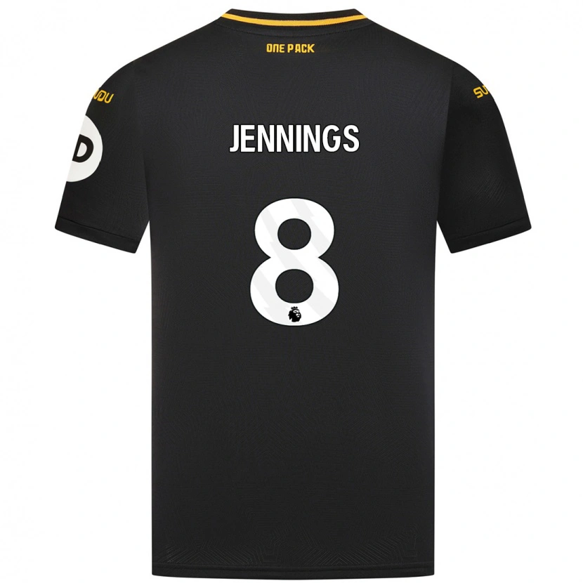 Danxen Niño Camiseta Shannie Jennings #8 Negro 2ª Equipación 2024/25 La Camisa