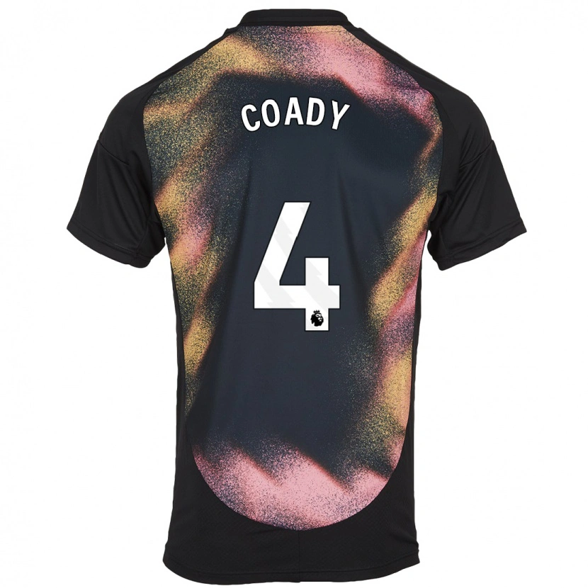 Danxen Niño Camiseta Conor Coady #4 Negro Blanco 2ª Equipación 2024/25 La Camisa