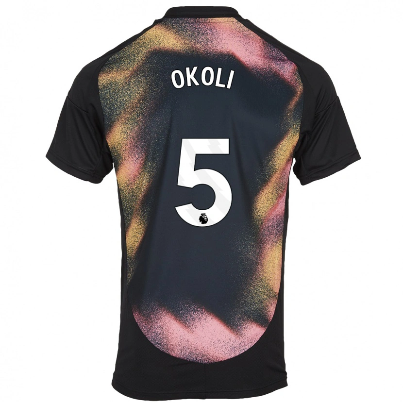 Danxen Niño Camiseta Caleb Okoli #5 Negro Blanco 2ª Equipación 2024/25 La Camisa