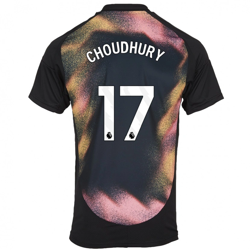 Danxen Niño Camiseta Hamza Choudhury #17 Negro Blanco 2ª Equipación 2024/25 La Camisa